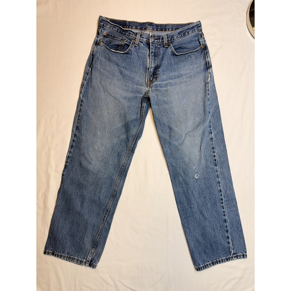 Levis 550 vintage Y2K Mens 34x30 distressed Relaxed Fit Denim Blue Jeans